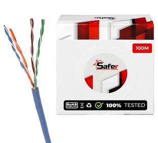 Cablu de retea UTP, Cat5e, cupru, 100 metri, Safer, SAF-CAT5EU920-U-100M-CU