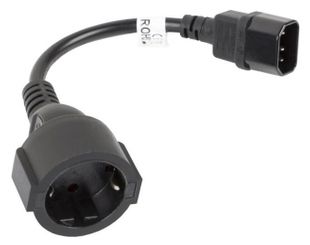 Cablu adaptor de la priza SHUKO mama la IEC 320 C14 mama, pentru sursa / UPS, 340.183