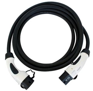 Cablu de incarcare pentru masini electrice, Type 2, trifazat, 11kW, 16A, 5 m, Negru, Ampevo, T22-3/16N