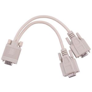 Cablu adaptor VGA, 15pini tata, 2 x 15 pini mama, KPO3869