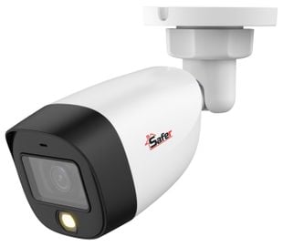 Camera de supraveghere pentru exterior HDCVI, Full HD 2MP, 2.8mm, Iluminare duala IR si LED 20m, Microfon, Safer SAF-BM2MP20F28-IL-A