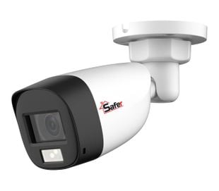 Camera de supraveghere pentru exterior HDCVI, Full HD 2MP, 2.8mm, Iluminare duala IR si LED 20m, Microfon, Safer SAF-BP2MP20F28-IL-A