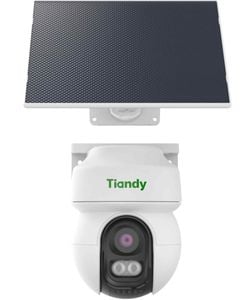 Camera supraveghere 4G cu panou solar Tiandy, 4MP, IR 30m, LED alb 15m, alarma, detectie AI, microSD, IP 65, TC-H343K 8DA-4