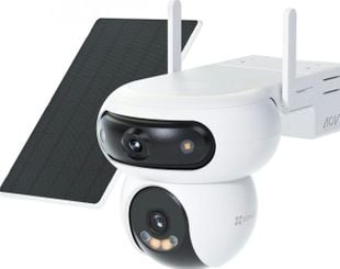 Camera 4G duala cu panou solar Ezviz CS-HB90x/SP(4MP+4MP W4GA), Wi-Fi, 2K+2K, Iluminare duala, rotire de pe mobil, audio, slot microSD