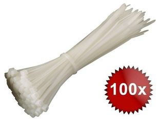 Coliere de plastic zimtat, set 100 buc, 200x3.5mm, rezistenta 80kg, alb, V-Tac SKU-11167