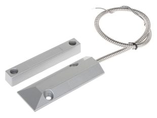 Contact magnetic pentru porti si usi Delta-Opti KN-CA55L, carcasa metalica, iesire NC, inchidere 55 mm, deschidere 70 mm, argintiu