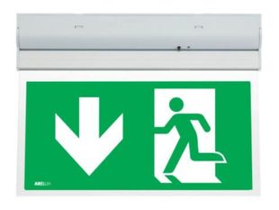 Lampa emergenta EXIT Arelux XWAY 10, 2W, LED SMD, autonomie 3h, permanent, 220-240V, IP20, sageata in jos, WY10M ADN