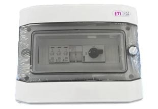 Cutie distributie asamblata PV ETI, 1 intrare, 1100V DC, 16A, 12 module, Tablou electric RFVE1100/12-DC1/1-16-EMT2-VRO