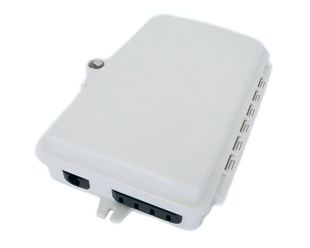 Cutie de distributie jonctiuni fibra optica FTTH, 1 intrare si 4 iesiri, IP55, plastic, alb, Braun Group FTB-104CE