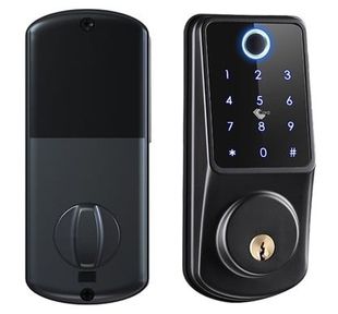 Incuietoare smart, cu card Mifare, amprenta, PIN, cheie de urgenta, Bluetooth, Wi-Fi, compatibila cu aplicatia Tuya, SECUKEY D2-F