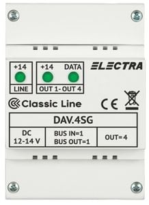 Doza derivatie video Electra Classic DAV.4SG, 4 iesiri, conectori cu surub, carcasa ABS