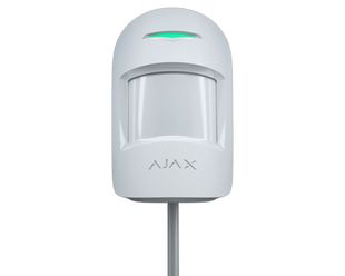Detector de miscare PIR, cablat 4 fire, imunitate la animale de companie, Ajax, MotionProtectFibra(W)
