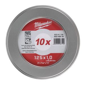 Disc abraziv Milwaukee pentru debitat metal, 125x1.0x22.22, 10 buc, 4932459164