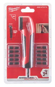 Adaptor pentru insurubat la 90 grade Milwaukee Shockwave, 10 biti, maner ergonomic, 4932471274