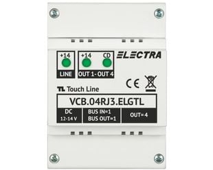 Doza derivatie Electra Touch Line, 4 familii, RJ45, montaj pe sina DIN, VCB.04RJ3.ELGTL