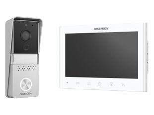 Kit videointerfon analogic Hikvision DS-KIS102-P/Surface, monitor 7 inch, post exterior, plug and play, IP55
