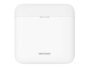 Repetor wireless Tri-X si Cam-X Hikvision AX PRO DS-PR1-WE(B), 868 Mhz, comunicare duala, ecran LED, baterie Li, plastic alb