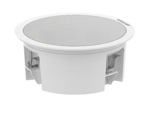 Difuzor IP Hikvision DS-QAZ1203G1-BE, 3W, 8 ohm, PoE, 4GB eMMC, 2x intrare alarma, jack 3.5mm, 300Hz-15kHz, Bluetooth, montare pe tavan 