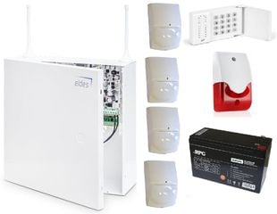 Kit sistem de alarma Eldes, GSM, 4 zone, sirena de interior, KITELDESINT4