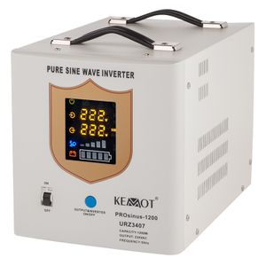 UPS centrala termica pentru baterii de 12V, 1200W, Display LED, Sinusoida pura, Kemot, URZ3407