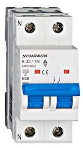 Intrerupator automat, 32A, 1P+N, 32A, curba B, 6kA, Schrack AM618632