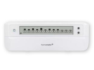Termostat pentru incalzire in pardoseala, 12 canale, 230V/24VDC, IP20, aplicatie mobila, Homematic HmIP-FALMOT-C12