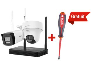 Kit supraveghere IP wireless 2 camere, 4MP, NVS si surubelnita VDE