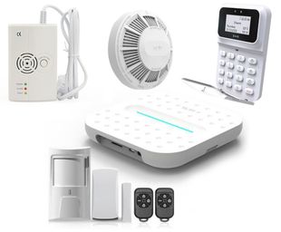 Kit sistem de alarma wireless Heyi, detector de gaz, detector de fum, tastatura wireless, HY-W21-FG-KEY