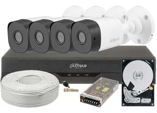 Kit supraveghere video COMPLET, 2 MP Full HD, IR 20m, 2 Terabyte stocare, GATA DE INSTALARE