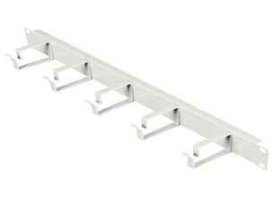 Organizator rack, 1U, 5 inele metalice pentru organizarea cablului, Alb, Schrack DTBC105R