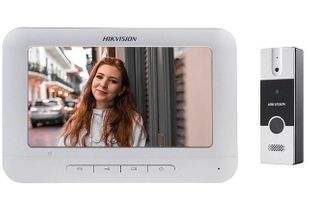 Kit videointerfon Hikvision 4 Fire FULL HD, 7 inch, DS-KIS202T