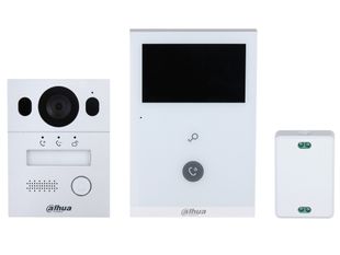 Kit Videointerfon Dahua KTX02(S), 2 fire, ecran 4.3 inch, Wi-Fi, IR, IP65, IK07, montare aparenta
