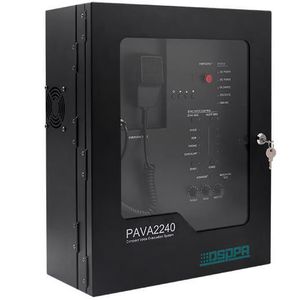 Sistem sonorizare pentru evacuare, 2 zone, 100V, 240W, microfon PTT, certificare EN54, DSPPA PAVA 2240