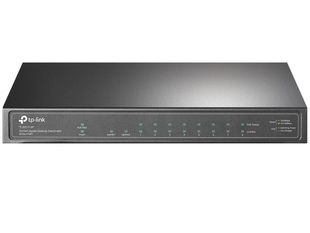 Switch cu 8 porturi PoE+ Gigabit, 1 port LAN, 1 port SFP, 63W, Plug And Play, Tp-Link TL-SG1210P