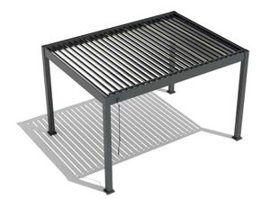 Pergola bioclimatica Virtuoso 23-825/LED, 4000x4000x2500mm, acoperis reglabil, panou control lumini, aluminiu