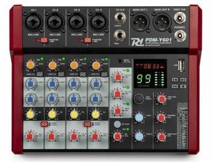 Mixer de studio cu 6 canale Power Dynamics PDM-Y601, Bluetooth, player MP3, USB, Jack 6.3mm, XLR
