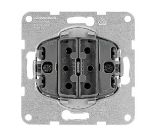 Insert pentru intrerupator dublu, cleme cu element elastic, montaj incastrat, Schrack VISIO S EV100109