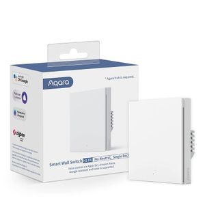 Intrerupator inteligent simplu fara nul,  Aqara Smart Wall Switch H1, WS-EUK01