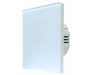 Intrerupator inteligent 1 canal SmartWise SMW-BUN-T61-ZBRF-W, Zigbee, RF 433 MHz, cu/fara nul, panou tactil sticla, alb