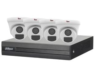 Kit de supraveghere, 4 camere interior 2MP Full HD, 2.8mm, IR 20 metri si DVR 4 canale, Dahua KIT-4X-2MPD28IR20