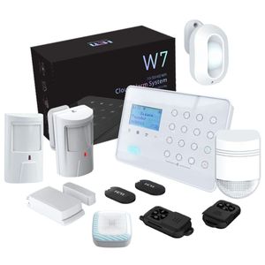 Kit alarma wireless antiefractie Heyi cu senzor de miscare, sirena exterior, sirena interior, suport 3G/4G, Wi-Fi, 32 zone, KIT-HEYI-W7-DSSS