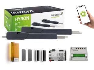 Kit automatizare porti batante Comunello Hyron 500, 24V, 2x5m, 2x500kg, comunicare radio si Wi-Fi, HYRON50024AC950