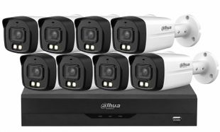 Kit camere supraveghere exterior profesionale, 8 camere, FULL HD, IR 40 M, lentila 2.8 mm, KIT8FHDE