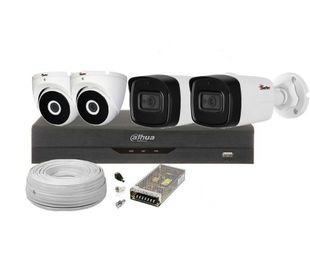 Kit supraveghere mixt complet, 4 camere FULL HD, IR 20m, KIT2E2IFHDMIXT-P-1