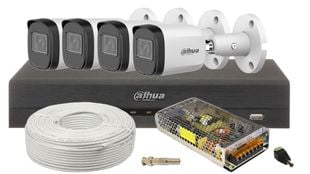 Kit de supraveghere cu accesorii, 4 camere de exterior 2K+ - 5Mp, IR 80 metri, KIT8MP4IR80-1