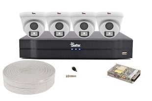 Kit de supraveghere pentru interior cu accesorii, 4 camere de interior, Full Color, 5MP, Iluminare cu LED 20m, Safer KITDH-4X5MPACC-I3