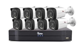 Kit de supraveghere exterior, DVR 16 canale, Audio prin HDCVI, 8x camera bullet 5MP, IR si LED 40m, Safer KIT-DVR16+8BP