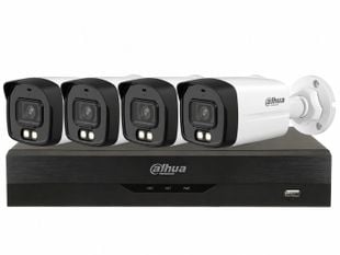 Kit supraveghere video 2MP Full HD, DVR cu 4 camere tip bullet, smart IR 40m, 2.8 mm, KIT4EXT30IRDAH