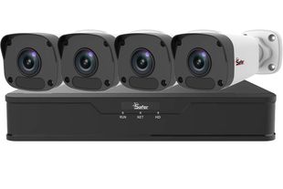 Kit supraveghere video Safer, 4 camere, 2MP Full HD, NVR 4 canale, SAF-4X2MPLED-POE