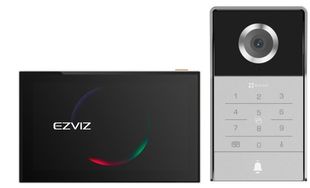 Kit Videointerfon Smart Home EZVIZ CS-TP5 PoE Kit, 5MP 3K, monitor 7 inch touchscreen, PoE, deblocare RFID/PIN/QR, detectie umana, slot card microSD